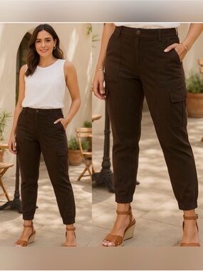 CAbi Dark Brown Compass Jogger Pant size 6